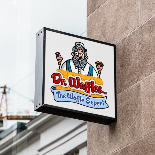 Waffle shop logo design
