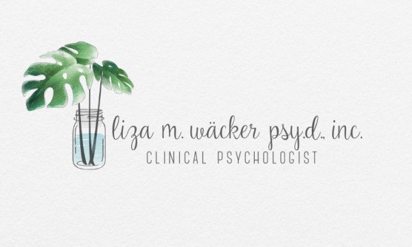 logo with plants in glass