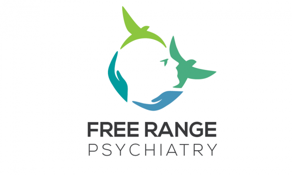 logo with head and birds