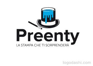 Preenty標志標志logo設計，品牌vi設計