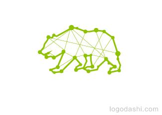 抽象的北極熊圖標(biāo)標(biāo)志logo設(shè)計，品牌vi設(shè)計
