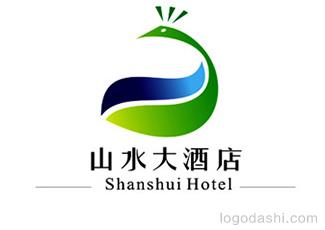 山水大酒店標志logo設計，品牌vi設計