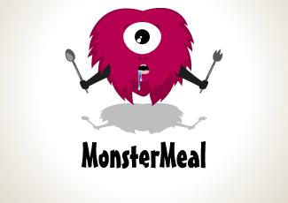 MonsterMeal快餐店logo標(biāo)志logo設(shè)計(jì)，品牌vi設(shè)計(jì)