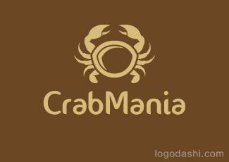 CrabMania餐廳標(biāo)志logo設(shè)計，品牌vi設(shè)計