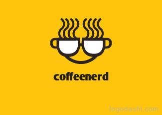 Coffeenerd咖啡標(biāo)志圖標(biāo)志logo設(shè)計(jì)，品牌vi設(shè)計(jì)