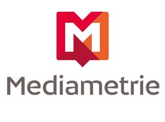 法國Mediametrie收視監(jiān)測標(biāo)志logo設(shè)計，品牌vi設(shè)計