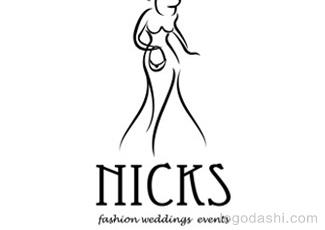 Nicks時尚婚紗店標志logo設計，品牌vi設計