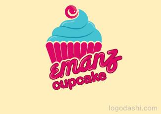 Emanz蛋糕店標志logo設計，品牌vi設計