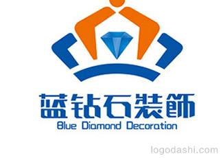藍(lán)鉆石裝飾標(biāo)志logo設(shè)計(jì)，品牌vi設(shè)計(jì)