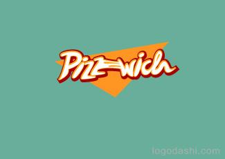 Pizzwich三明治標(biāo)志logo設(shè)計(jì)，品牌vi設(shè)計(jì)