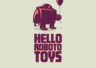 你好Roboto玩具標志logo設計，品牌vi設計