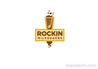 logo收藏家rockin搖滾奶昔logo標(biāo)志logo設(shè)計(jì)，品牌vi設(shè)計(jì)
