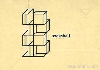 bookshelf書架logo標(biāo)志logo設(shè)計(jì)，品牌vi設(shè)計(jì)