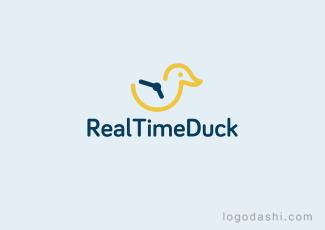 RealTimeDuck標(biāo)志標(biāo)志logo設(shè)計(jì)，品牌vi設(shè)計(jì)