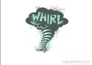 Whirl龍轉風標識圖片標志logo設計，品牌vi設計