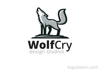 WolfCry標志標志logo設(shè)計，品牌vi設(shè)計