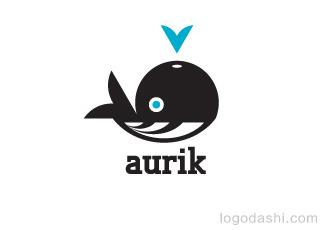 aurik鯨魚標(biāo)志標(biāo)志logo設(shè)計(jì)，品牌vi設(shè)計(jì)
