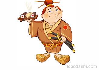 日本壽司店卡通人物標(biāo)志logo設(shè)計(jì)，品牌vi設(shè)計(jì)