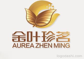 金葉珍茗茶葉標志含義標志logo設(shè)計，品牌vi設(shè)計