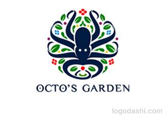 章魚花園標志logo設計，品牌vi設計