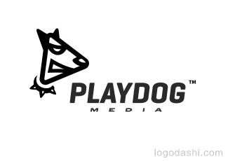 PlayDog傳媒標(biāo)志logo設(shè)計(jì)，品牌vi設(shè)計(jì)