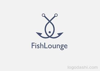 魚鉤圖標標志logo設計，品牌vi設計