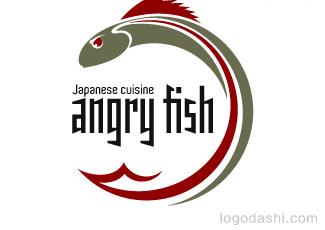 憤怒的魚標志logo設計，品牌vi設計