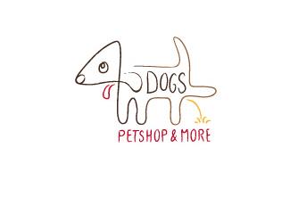 4DOGS寵物店標(biāo)志logo設(shè)計，品牌vi設(shè)計