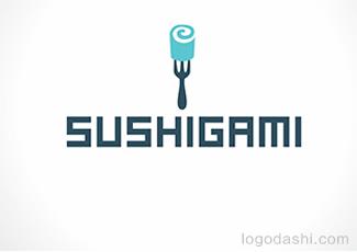 壽司餐廳標志logo設計，品牌vi設計