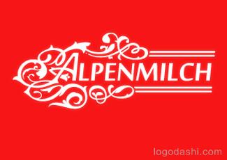 Alpenmilch藝術(shù)字標(biāo)志logo設(shè)計(jì)，品牌vi設(shè)計(jì)